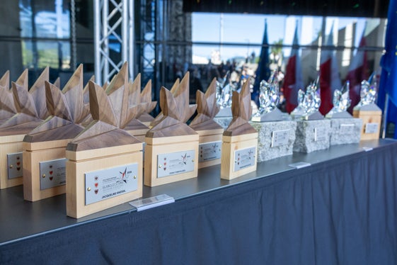 Il premio “Prestazione d'eccellenza - il volontariato giovanile” rende omaggio all'eccezionale impegno nel volontariato dei giovani dell'Euregio Tirolo-Alto Adige-Trentino. Nella foto, i vari trofei. (Foto: USP/Bernhard Aichner)