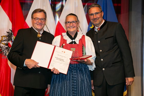 Paula Oberkofler March (Trodena): una delle 29 persone dell'Alto Adige che sono state onorate con la medaglia del merito. (Foto: Land Tirol/DieFotografen)