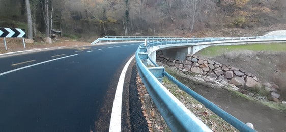 Durante i lavori di ampliamento e messa in sicurezza della strada provinciale per Avigna è stato ricostruito anche il ponte sul Rio di San Genesio. (Foto: ASP/Sabine Thurner)