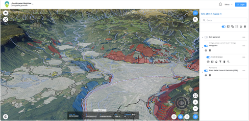 Nel geobrowser MapView è ora disponibile anche una vista 3D che consente, ad esempio, di valutare meglio le zone di pericolo. (Foto: USP/Ufficio Pianificazione territoriale e cartografia)
