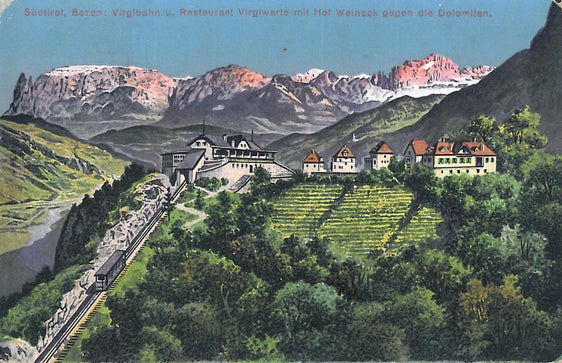 Oggi (21 dicembre), la Giunta provinciale ha approvato la delibera per la protezione diretta del percorso storico della funicolare del Virgolo (Foto: Touriseum, Merano)