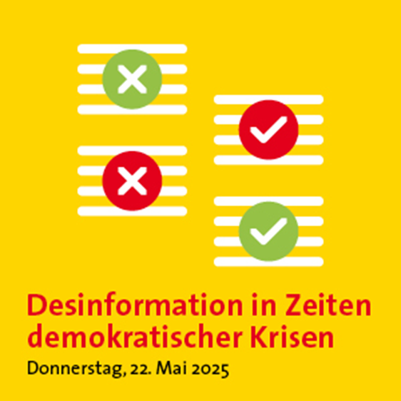 Jeanette Hofmann, Professorin für Internetpolitik, referiert am Freitag, 22. Mai über Desinformation in Zeiten demokratischer Krisen. (Grafik: Amt für Film und Medien)