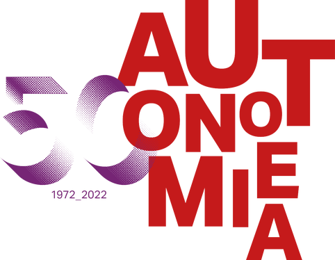 Le logo por l'aniversar di 50 agn dl secundo Statut d'Autonomia. 