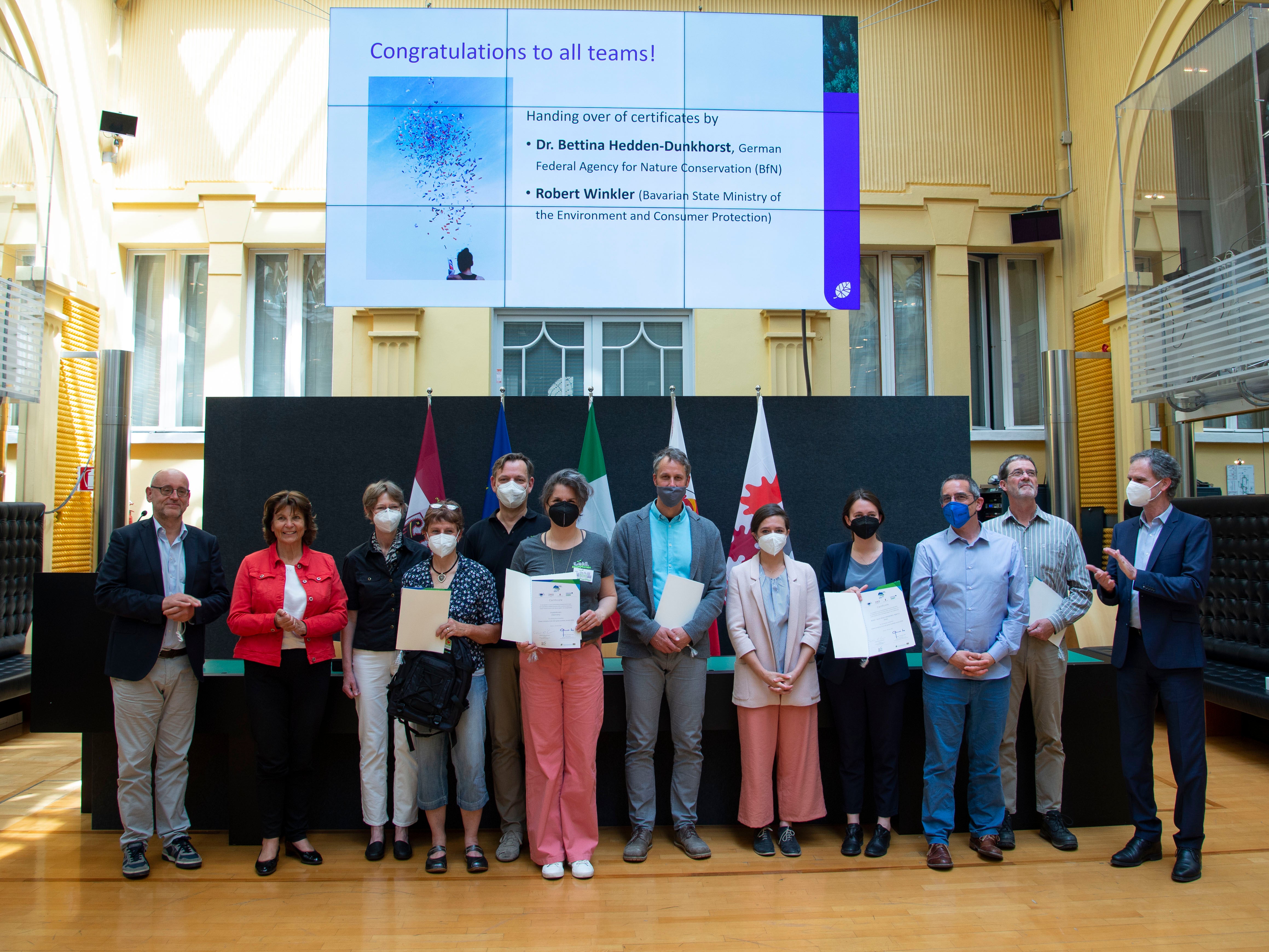 EUSALP assegna un nuovo premio ai progetti economici infrastrutturali “verdi”. I primi premi “Green Infrastructural Goes Business” sono stati consegnati oggi 13 maggio a Bolzano (Foto: ASP/Fabio Brucculeri))
