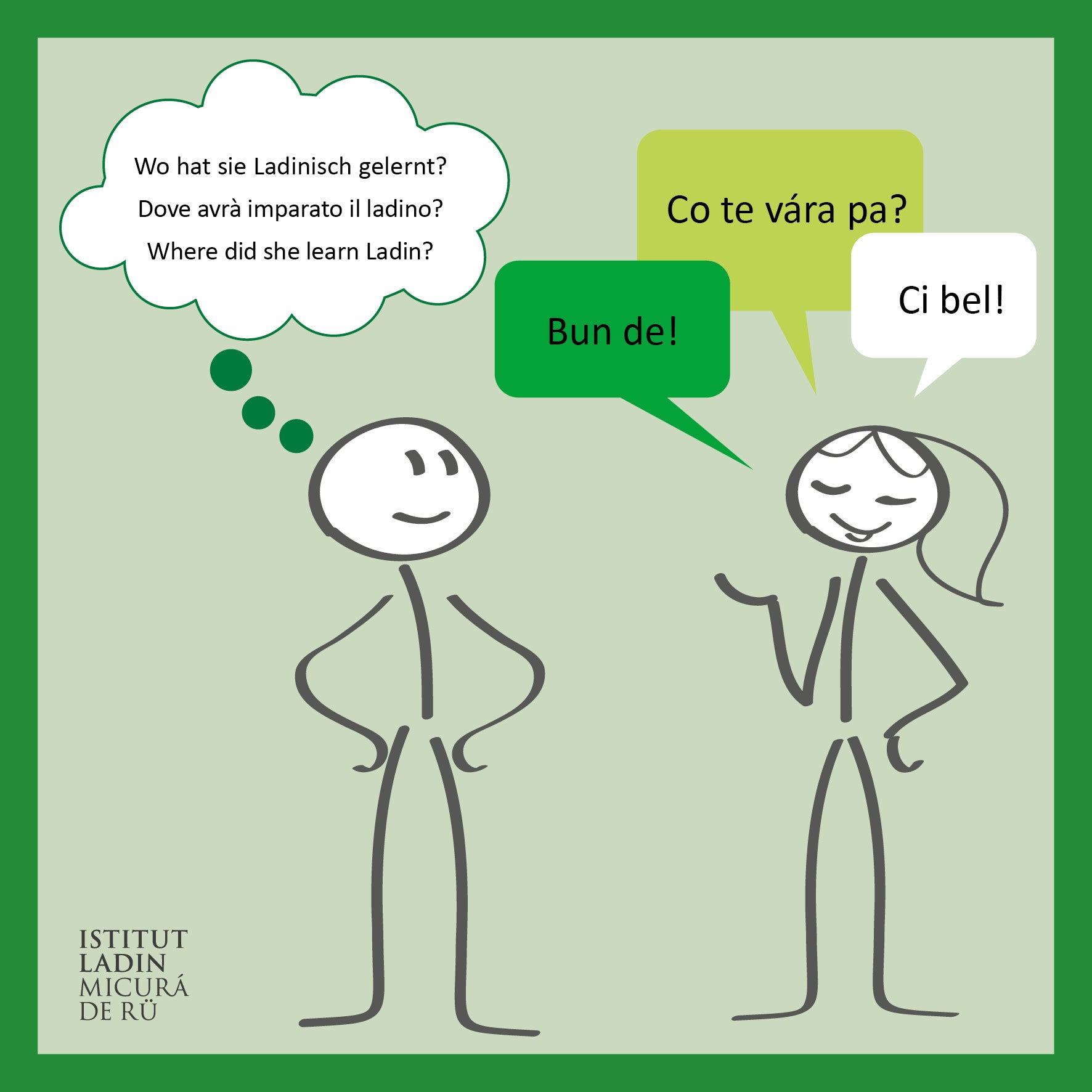 Una delle immagini presenti all'interno dei nuovi volumi dedicati allo studio base del ladino. (Foto: Micurà de Rü)