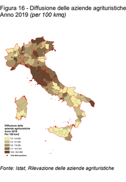Con 42,3 agriturismi ogni 100 kmq, la Provincia di Bolzano si conferma al primo posto per presenza di agriturismi sul territorio. (Foto: ISTAT)