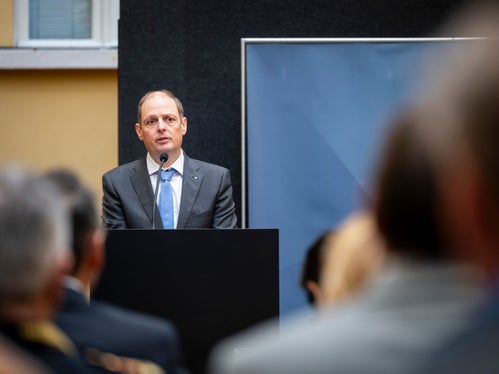 Mathias Brugger, socio di rcm solutions srl, ha illustrato i risultati più importanti dello studio sulla sicurezza. (Foto: USP/Fabio Brucculeri)