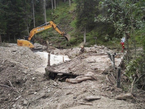 Zu den Arbeiten in Eigenregie des Forstdienstes zählen auch Sofortmaßnahmen nach Unwettern. (Foto: LPA/Abteilung Forstdienst)