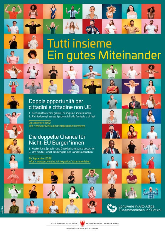 Das Plakat aus der Informationskampagne "Zusammenleben" der Koordinierungsstelle für Integration