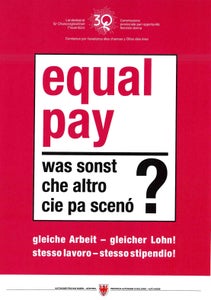 La Commissione per le pari opportunità, insieme a 72 organizzazioni di supporto, invita a partecipare alla giornata d'azione del 21 aprile per l'Equal Pay Day ed al flashmob che si svolgerà a Bolzano (Foto: ASP/Ufficio donna)