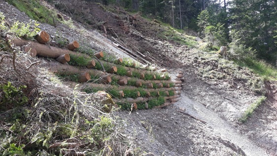 Archité la smöia y sistemé le terac tles vijinanzes dl Rü de Ciamplorët é i fins dla costruziun de proteziun fata sö da pert de Chi dai Rüs tl Comun de La Val. (Foto:USP/Ofize Sistemaziun di rüs da munt ost)