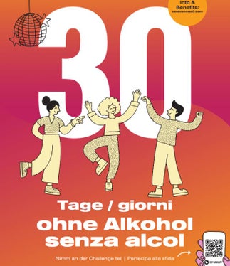 Eine Weile keinen Alkohol trinken, weniger trinken oder vielleicht sogar ganz darauf verzichten? Die C0,0l-Dry-January-Challenge 2026 lädt Menschen in Südtirol dazu ein, ihre Beziehung zu Alkohol zu überdenken. (Foto: Forum Prävention)