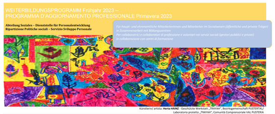 È stata pubblicata la guida ai corsi di aggiornamento primaverili per collaboratori professionali, volontari e cittadini interessati dei servizi sociali edita dal Servizio sviluppo personale della Provincia (Foto: ASP)