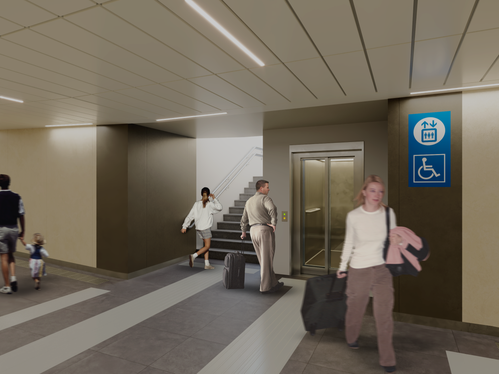 Der Bahnhof wird durch neue Aufzüge barrierefrei zugänglich. (Rendering: Gruppo FS)