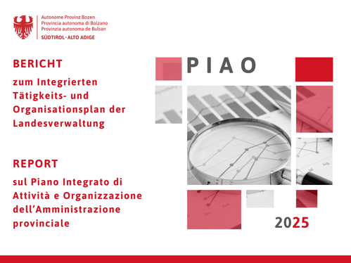 La cover del Report sul PIAO 2025 (Fonte: Ufficio Organizzazione)