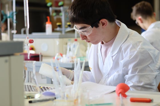 Die Chemieolympiade gilt als einer der wichtigsten Wettbewerbe zur Förderung naturwissenschaftlicher Begabungen und bietet engagierten Jugendlichen die Möglichkeit, ihr Können unter Beweis zu stellen; sie wird auch heuer wieder durchgeführt. (Foto: LPA/Deutsche Bildungsdirektion/Stefan Pilser)