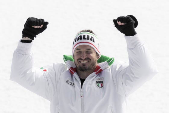 Una giornata che vale una carriera. Dominik Paris sul podio di Bormio festeggia la medaglia di bronzo conquistata nella prova olimpica di discesa libera. (Foto: Pentaphoto. La foto può essere utilizzata solo per questo comunicato stampa) 