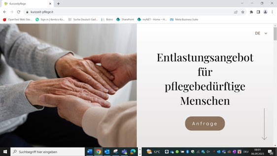 Eine neue Online-Plattform, erreichbar unter www.provinz.bz.it/kurzzeitpflege, erleichtert die Suche nach einem Kurzzeitpflegebett. (Screenshot: LPA)