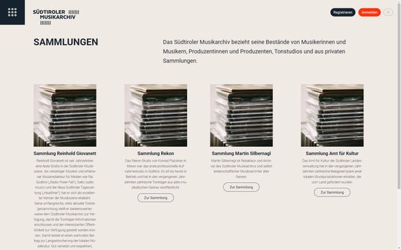 Die neue Website ermöglicht Zugriff auf die Sammlungen des Südtiroler Musikarchivs