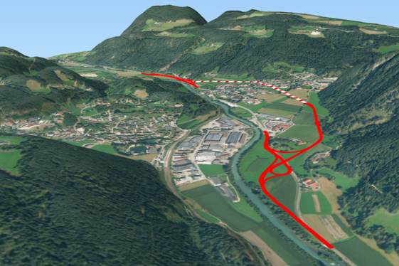 Il nuovo tratto della circonvallazione di Chines in Val Pusteria (Foto: Ripartizione infrastrutture)