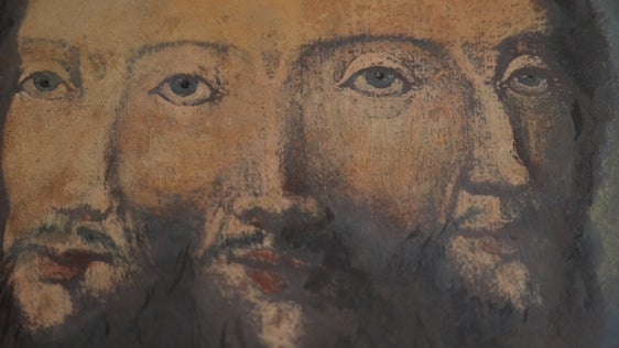 La raffigurazione di Cristo, riscoperta di recente nel monastero di Marienberg-Monte Maria, è una testimonianza della fede popolare e dovrebbe rappresentare la Trinità. (Foto: Ufficio Musei e ricerca museale/Agostino Fuscaldo)