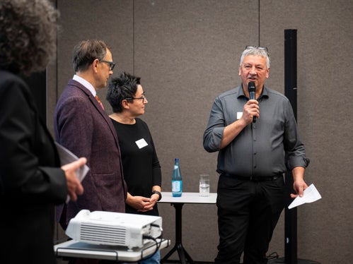 Franz Schöpf, Angelika Fleckinger e Robert Gruber all'inaugurazione della Giornata dei Musei altoatesini dal titolo “Giovani e musei”. (Foto: USP/Fabio Brucculeri)