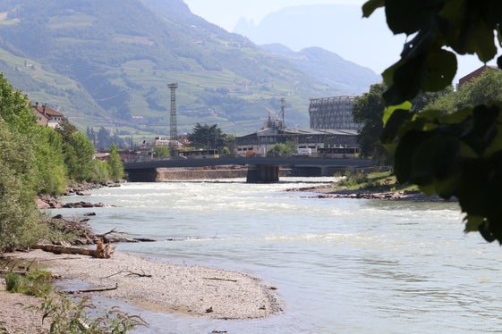 Nell'ambito del progetto, lanciato ufficialmente oggi, verranno analizzati la situazione degli spazi aperti e il potenziale di sviluppo paesaggistico del verde urbano di Bolzano; nella foto il fiume Isarco vicino a ponte Loreto. (Foto: ASP/Maja Clara)