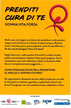 Il manifesto dell'iniziativa promossa dalla Commissione per le pari opportunità in occasione della Gionata della donna 2013 (Foto: Servizio donna)