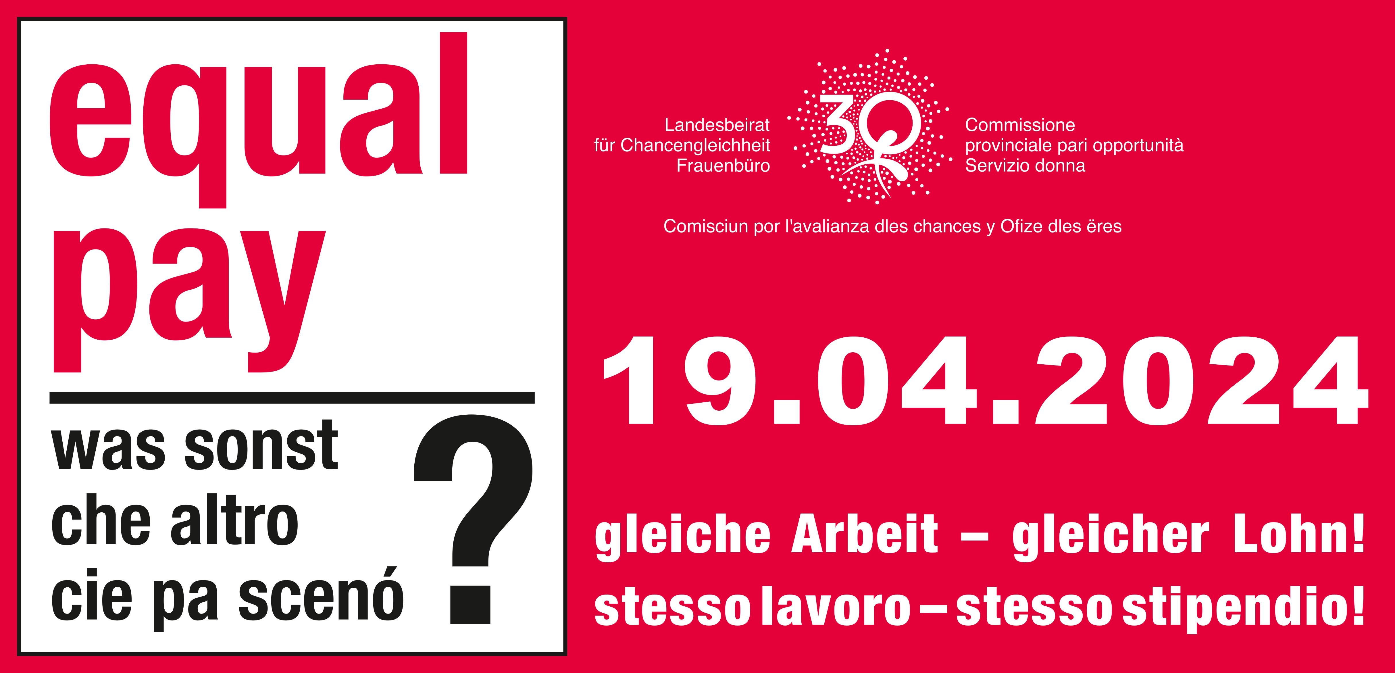  Quest'anno, l’Equal Pay Day ricorre domani, 19 aprile. (Grafica: Servizio donna della Provincia)