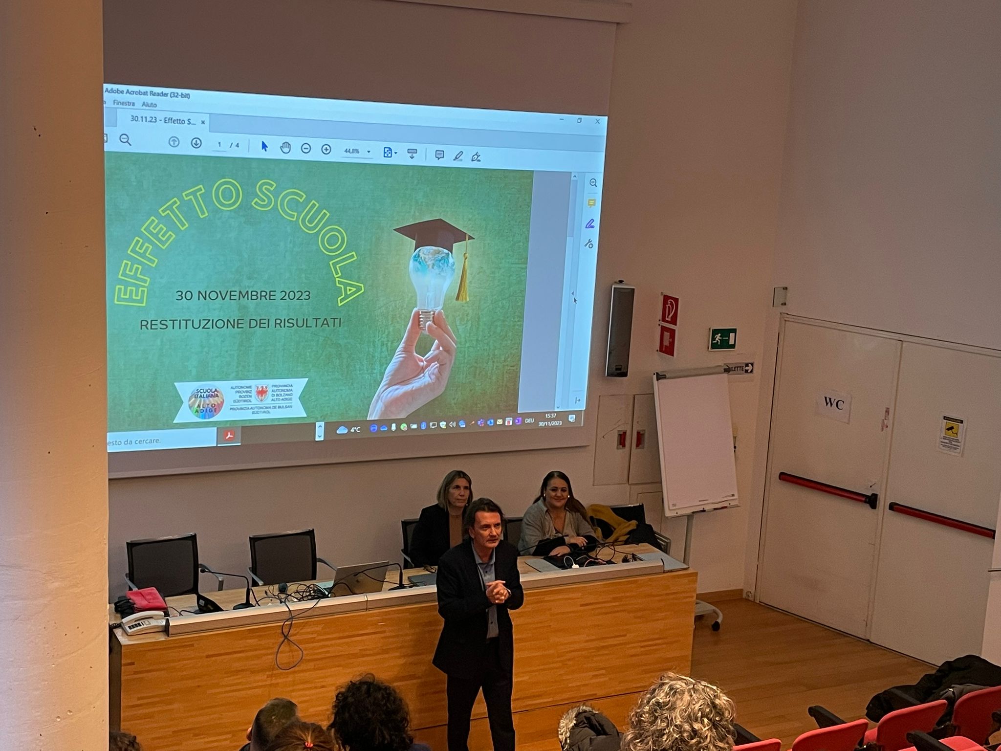 Ieri (30 novembre) presso l’auditorium di Palazzo 2 sono stati presentati gli esiti iniziali del progetto Effetto Scuola (Foto: ASP/Direzione istruzione e formazione italiana)