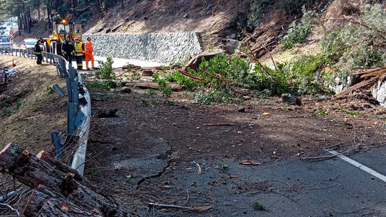 Nel primo pomeriggio di giovedì 5 febbraio, dei grossi massi sono caduti sulla strada provinciale SP149, tra Rio Pusteria e la frazione di Maranza. (Foto: USP/Ripartizione Servizio strade)
