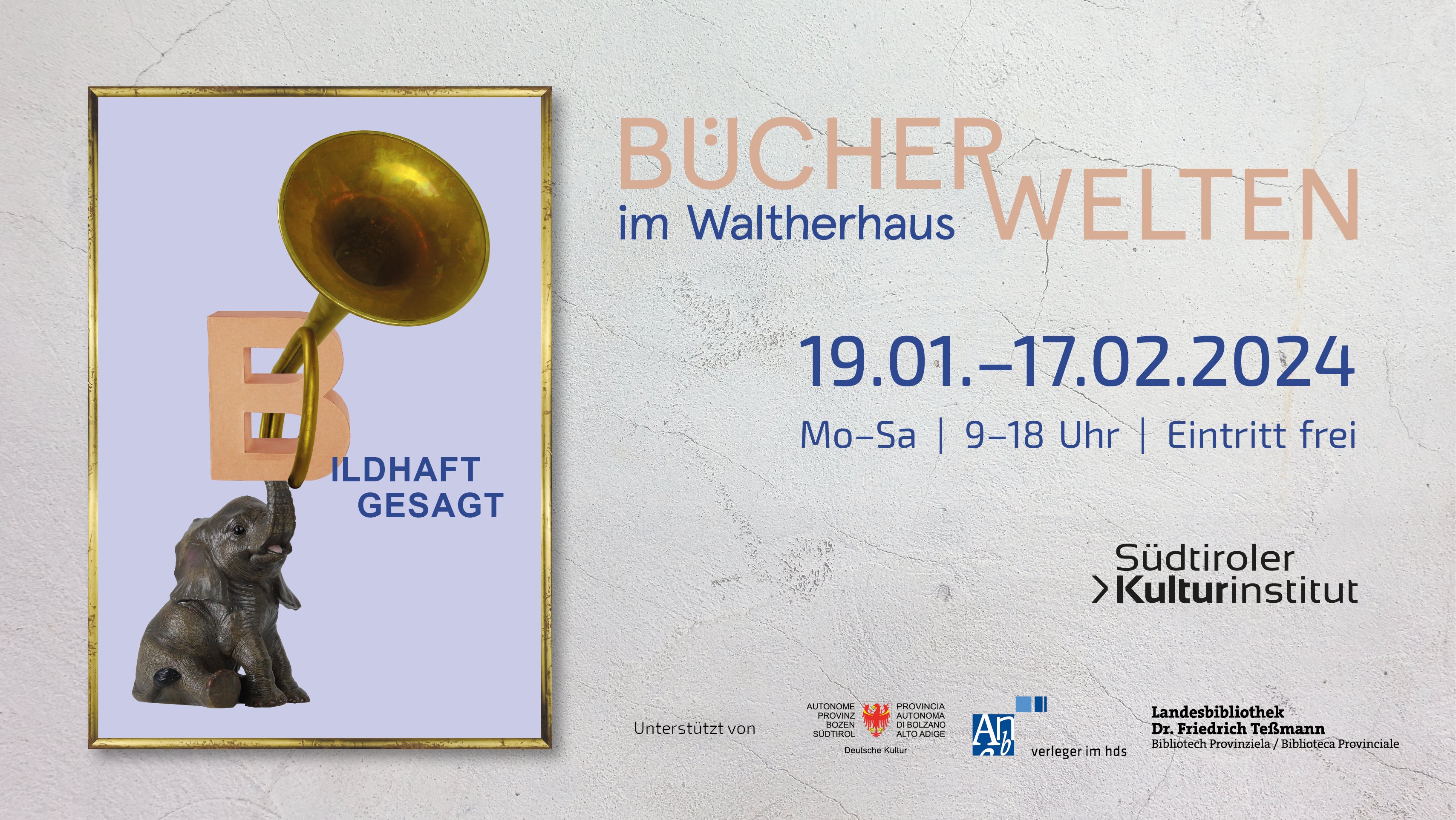 Fino al 17 febbraio 2024 la mostra del libro “Bücherwelten” aprirà nuovamente le porte a tutti coloro che vogliono scoprire le novità editoriali del 2023 (Foto: ASP/Südtiroler Kulturinstitut)