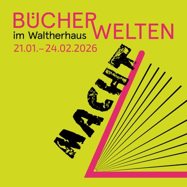 Die Bücherwelten 2026 stehen unter dem Motto Macht. (Grafik: Landesbibliothek Teßmann)