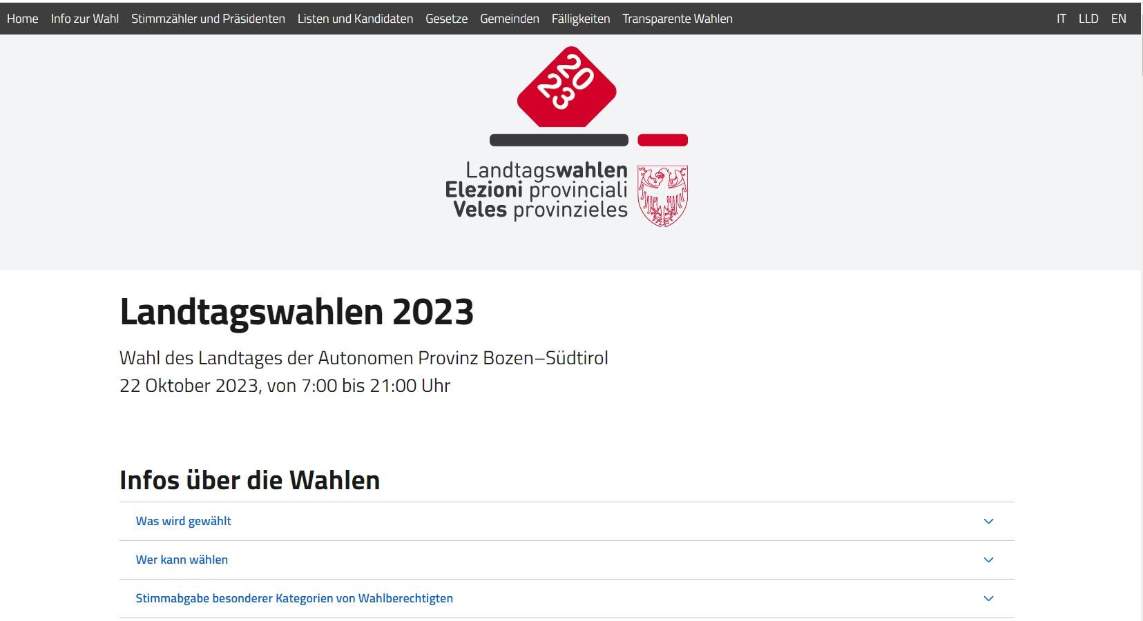 Das Portal zu den Landtagswahlen 2023 ist online. (Foto: LPA)