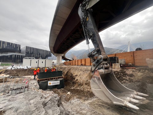 Der im Gewerbegebiet Brixen Süd bei Bauarbeiten aufgefundene Blindgänger aus dem Zweiten Weltkrieg wird am 16. Februar entschärft. (Foto: Kampfmittelräumdienst des zweiten Regiments Sturmpioniere Trient)