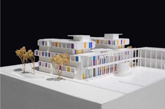 Das Rendering zeigt das Studentenwohnheim, das auf dem Krankenhausareal in Bozen innerhalb 2026 umgesetzt wird. (Foto: LPA/Abteilung Hochbau)