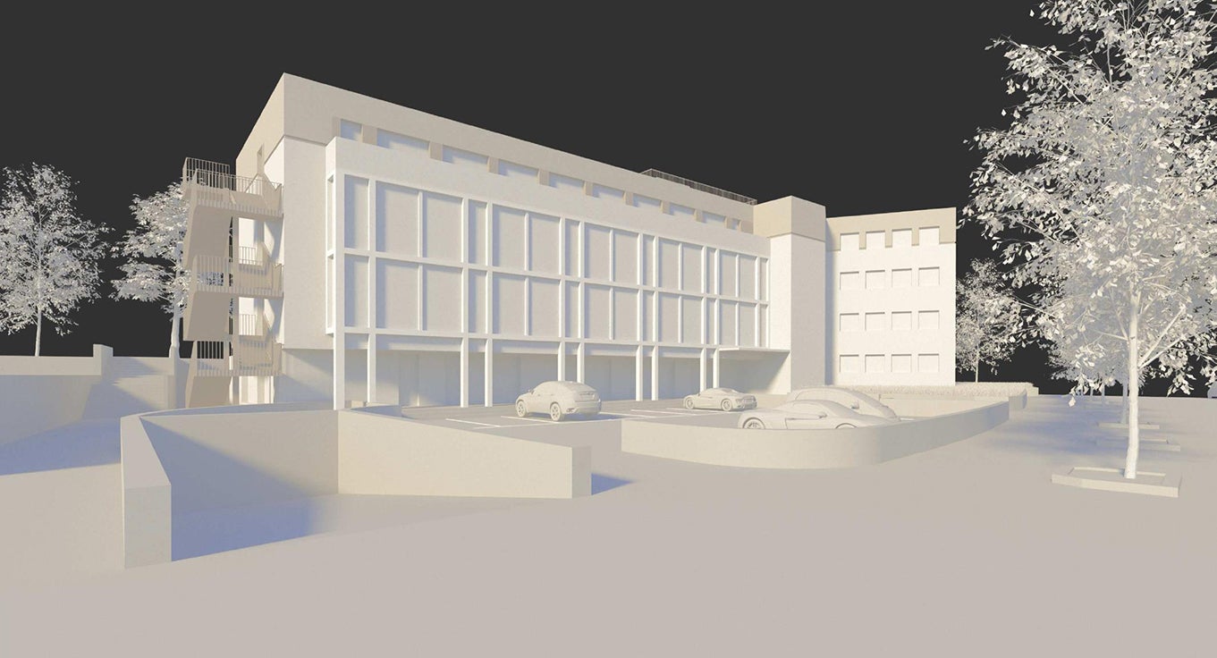 Das Modell des erweiterten Gesundheits- und Sozialsprengels in der Romstraße 3 in Meran (Foto: LPA/Abteilung Hochbau)