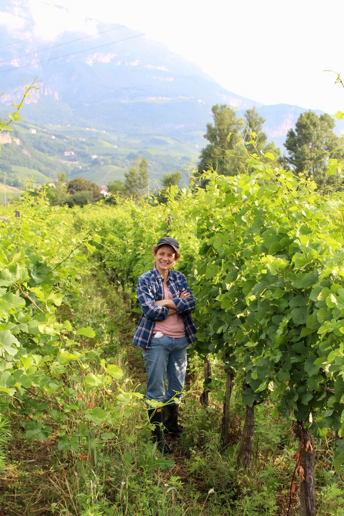 Südtirols erste geprüfte Winzerin Lucrezia Schmid im Weinberg in Margreid (Foto: LPA/Weingut Alois Lageder) 