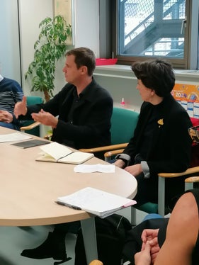 La scuola italiana ha accolto ieri (26 ottobre) Agnès Pallini-Martin, addetta alla cooperazione per il francese (ACPF) e M. Franck Le Cars, responsabile internazionale della Région Académique Occitanie (Foto: ASP/Direzione istruzione e formazione italiana)