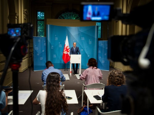 Il presidente Arno Kompatscher ha annunciato che la Giunta provinciale ha compiuto il prossimo passo verso l'ampliamento del NOI Techpark a Bolzano sud, approvando il piano planivolumetrico per l'edificio B6.  (Foto: ASP/Fabio Brucculeri)