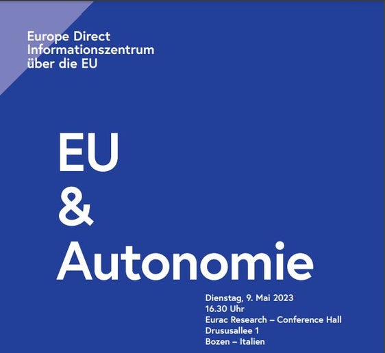 Flyer zur Fachtagung "EU & Autonomie". (Quelle: LPA)