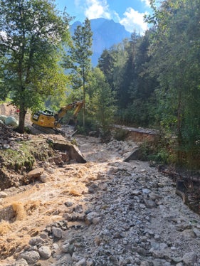 I danni causati dal rio Sciliar a Umes (Foto: ASP/Ufficio sistemazione bacini montani Sud)