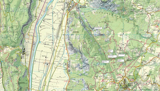 Lageplan der Brücken am Wanderweg Branzoll-Aldein (Quelle: LPA/Landesforstinspektorat Bozen I)