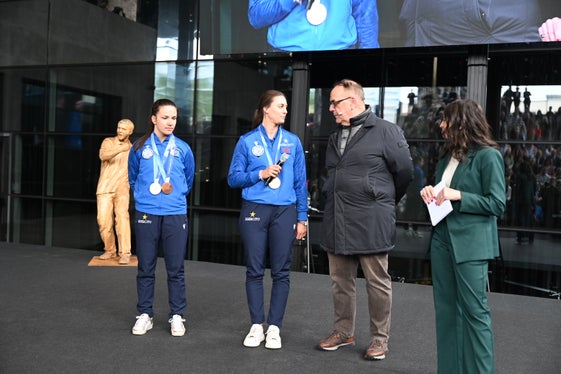 Andrea Vötter e Marion Oberhofer si sono laureate campionesse olimpiche nel doppio femminile di slittino su pista artificiale. (Foto: USP/Manuela Tessaro)