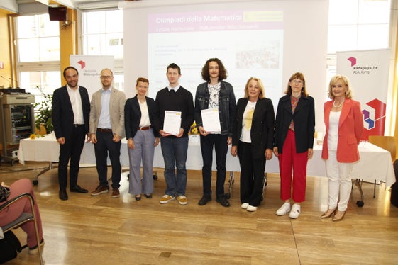 Für den nationalen Wettbewerb der Mathematik-Olympiade qualifizierten sich: David Mairhofer , Matthias Mair (Foto: LPA/Bildungsdirektion/Verena Hilber)