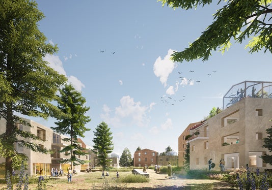 Il progetto Pioneers of Eppan di feld72 che nel 2022 ha vinto il concorso di idee per la valorizzazione dell'ex area militare (Foto: ASP/feld72.at)