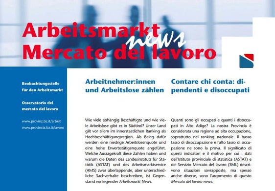 La nuova edizione della rivista Mercato del lavoro-news è ora disponibile online. (Screenshot: USP)