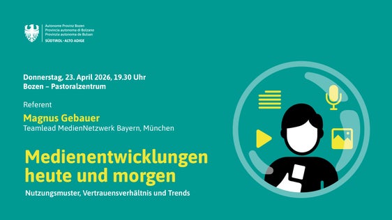 Am 23. April stehen die Medienentwicklung heute und morgen im Fokus eines Vortrages von Magnus Gebauer vom MedienNetzwerk Bayern. (Grafik: Amt für Film und Medien)