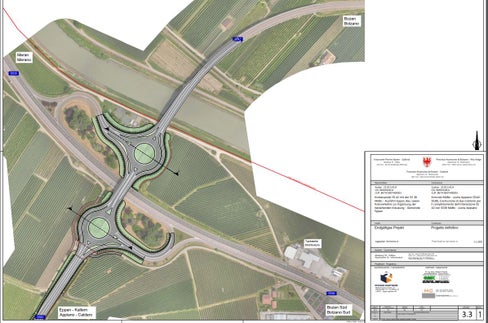 La Giunta provinciale ha deciso oggi (7 novembre) di avviare di propria iniziativa la procedura per modificare il piano urbanistico del comune di Appiano sulla strada del vino. (Foto: Ripartizione Infrastrutture)