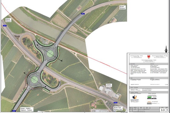 La Giunta provinciale ha deciso oggi (7 novembre) di avviare di propria iniziativa la procedura per modificare il piano urbanistico del comune di Appiano sulla strada del vino. (Foto: Ripartizione Infrastrutture)